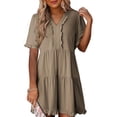 thumbnail image 1 of Vestido de verano Dokotoo 2025 con cuello en V y manga corta talla grande, 1 of 4