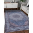thumbnail image 3 of GLN Rugs Saphirya Indoor, Machine Washable Area Rug &nbsp;3'x5' Turkish Navy/Off, 3 of 8