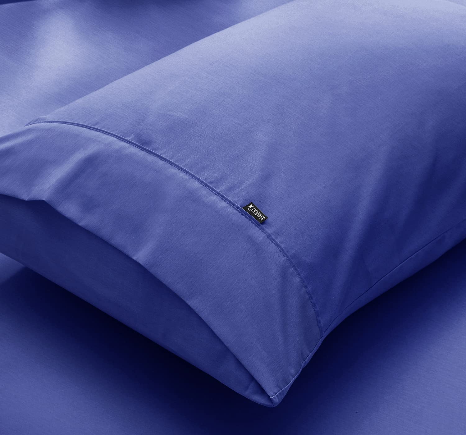 4 Piece Bamboo Microfiber Hyacinth Blue Full Sheet Set, Deep Pocket Bed Sheets