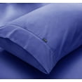 thumbnail image 3 of 4 Piece Bamboo Microfiber Hyacinth Blue Full Sheet Set, Deep Pocket Bed Sheets, 3 of 6