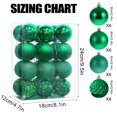 thumbnail image 3 of Fllostpr 24PC Electroplated Christmas Ball Ornaments, Shatterproof Hanging Decor Set for Xmas Tree Wreath Garland Party Indoor, Green 2.4", 3 of 7