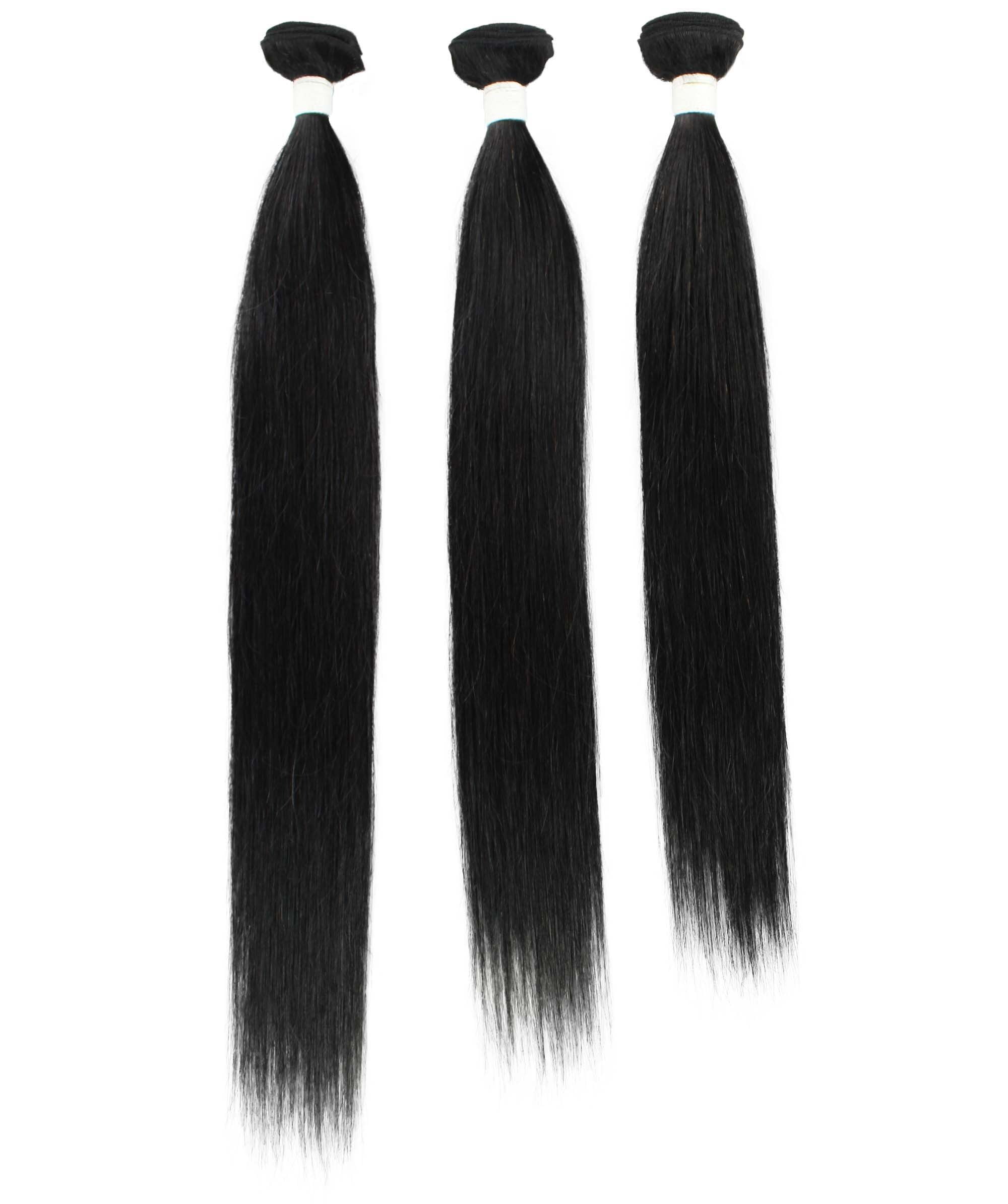 LUXLUXE Women Rico 100% Unprocessed A7 Grade Human Hair Bundle 10 Inches 101214 Lengths Free Part 4X4 Hand Tied Swiss Lace Closure