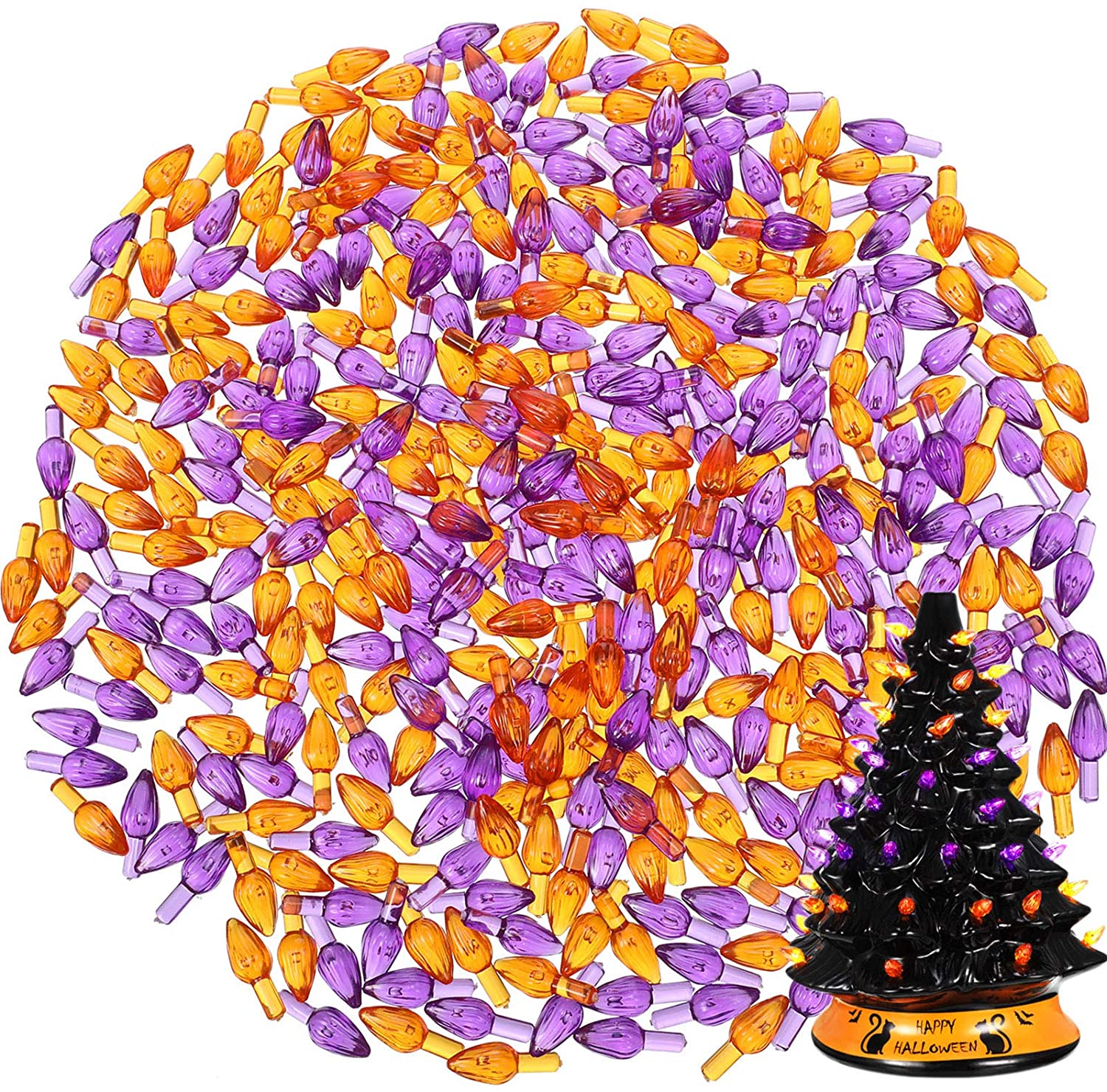 100 Pieces Plastic Christmas Tree Bulbs Plastic Light Decorations for