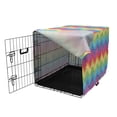 thumbnail image 3 of Rainbow Dog Crate Cover, Colorful Zig Zag Chevron Pattern Geometric Modern Sharp Design Illustration, Easy to Use Pet Kennel Cover for Medium Large Dogs, 35" x 23" x 27", Multicolor, by Ambesonne, 3 of 6