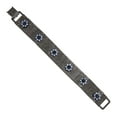 thumbnail image 2 of 1928 Jewelry Light Sapphire & Montana Blue Crystal Flower Clasp Bracelet (Jet Black), 2 of 4