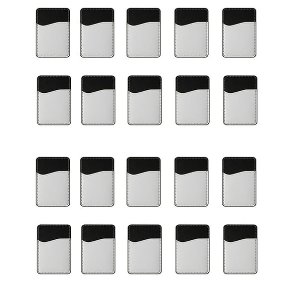 20PCS Sublimation Blanks Phone Wallet - PU Leather Card Holder for Back of Phone Stick DIY Blanks for Vinyl Projects