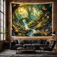 thumbnail image 6 of Magical Forest with Winding Stream Through Enchanted Woods Dreamy Fantasy for Nature Lovers Fantasy Forest Decor Housewarming Gift Tapestry Wall Hanging for Bedroom, Living Room and Dorm, 6 of 7