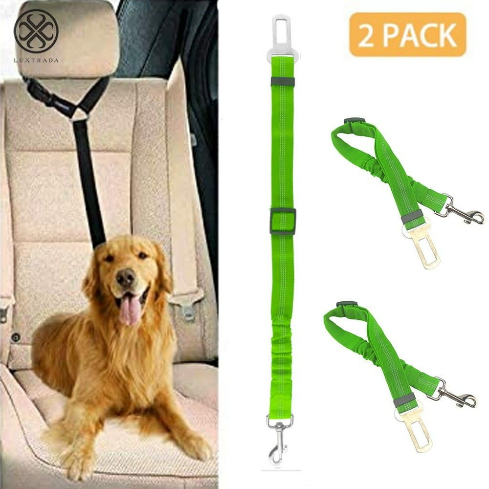 Luxtrada 2Pcs Dog Leash Seat Belt Pet Car Seatbelt Safety Lead with