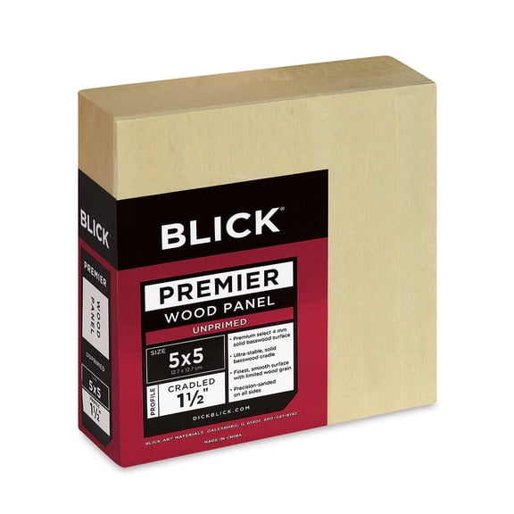 Blick Premier Wood Panel - 5" x 5", 1-1/2" Gallery Profile, Cradled