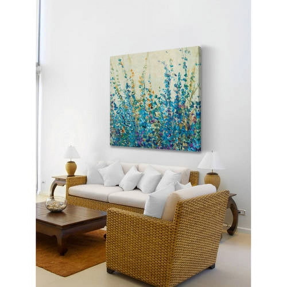 Marmont Hill "Tiny Blue Buds" Painting Print on Wrapped Canvas