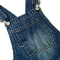 thumbnail image 6 of KIDSCOOL SPACE Girls’ Denim Overalls, Wide Leg Jean Dungaree Pants,Mid Blue,4-5 Years, 6 of 7