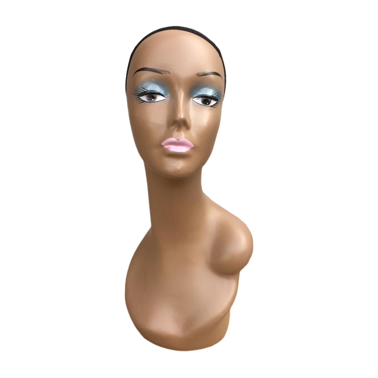 Female Mannequin Head, Doll Head ,Professional Makeup Cosmetology Female Training Head , Bald Manikin Head for Home ,Shop Hat Hair Style F