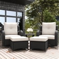 thumbnail image 2 of LayinSun 5 Pieces Outdoor Patio Furniture Set, Rattan Wicker Swivel Rocker Chairs Sets with Ottomans, Swivel Glider Chairs, and Coffee Table, 2 of 8