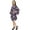 Navy Blue, variant on Bimba Women's Floral Printed Cotton Poplin Kimono Coverup Robe With Belt - 4