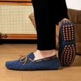 thumbnail image 6 of Navy Blue Suede Tassel Tie Driving Loafers for Men, 6 of 9