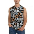 thumbnail image 2 of Lsque Colorful Screws Print Men's Cotton Blend Sleeveless Muscle Shirts (S-3XL)- Moisture Wicking, Odor Protection, UPF 30+,3X-Large, 2 of 8