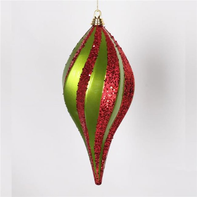 Ornement de Drop de Tourbillon de Paillettes de Bonbon Rouge de Chaux - 16 Po.