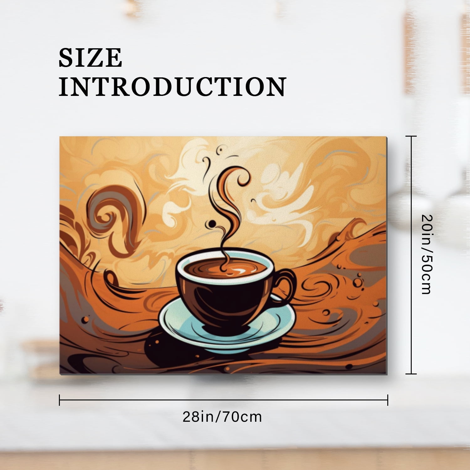 Stove Top Covers For Glasstop Stoves, Steaming Cup of Coffee with Swirling Steam Glass Cooktop Protector Mat, Multifunctional Decorative Pad for Kitchen RV (28×20 Inch)