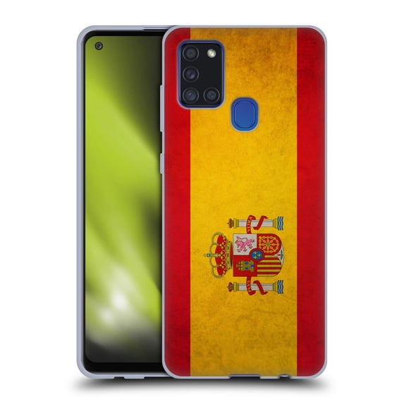 Head Case Designs Vintage Flags Spain Spanish Soft Gel Case Compatible with Samsung Galaxy A21s (2020)