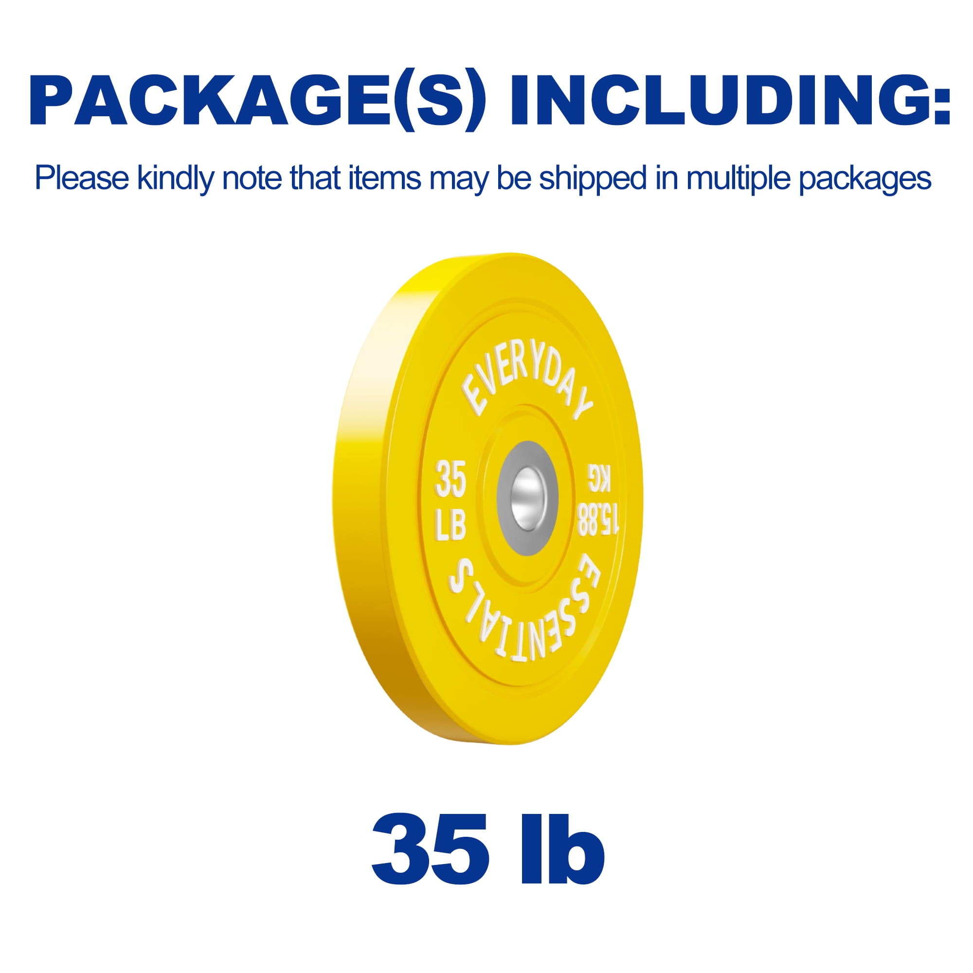 BalanceFrom Olympic Bumper Plate Weight Plate with Steel Hub, Color Coded, 35 lbs Single