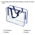 thumbnail image 5 of Uxcell L Size Clear Toiletry Bag Makeup Cosmetic Pouch with Zipper Handle, Blue, 5 of 6