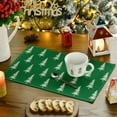 thumbnail image 3 of mubwai Xmas Pine Green Christmas Placemats Set of 4, 12x18 Inch Seasonal Christmas Table Mats for Party Kitchen Dining Decoration, 3 of 6