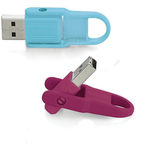 kommando ubehag konjugat Verbatim 16GB Store 'n' Flip® USB Flash Drive - 2pk- Berry, Blue - 16 GB -  USB - Blue, Berry - Lifetime Warranty - 2 / Pack | Bundle of 10 Packs -  Walmart.com