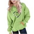 thumbnail image 2 of SELONE Kids Sweatshirts Pullover Long Sleeve Sweatshirt Heart Print Hoodies Fall Winter Warm Clothes with Pockets 5-15Y, 2 of 6