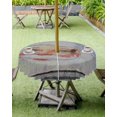 thumbnail image 3 of Christmas Santa Outdoor Tablecloth - 60x84 Inch Rectangle Dining Table Cover, Xmas Vintage Grey Waterproof Outdoor Table Cloth with Umbrella Hole & Zipper for Picnic/Patio/Party, 3 of 5