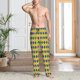 thumbnail image 2 of Balery Mardi Gras Purple Yellow Plaid Pantalones de pijama para hombre, pijama ultraligero, pantalón de descanso-Large, 2 of 6