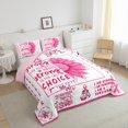 thumbnail image 3 of Feelyou Pink Vibrant Sunflower Queen Comforter Set, Inspirational Words Bedding Sets, Hope and Love Theme Reversible Bedding Comforter Set, Microfiber Bedroom Decor, 3pcs, 3 of 8