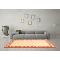 thumbnail image 3 of Ahgly Company Indoor Square Abstract Orange Modern Area Rugs, 3' Square, 3 of 4