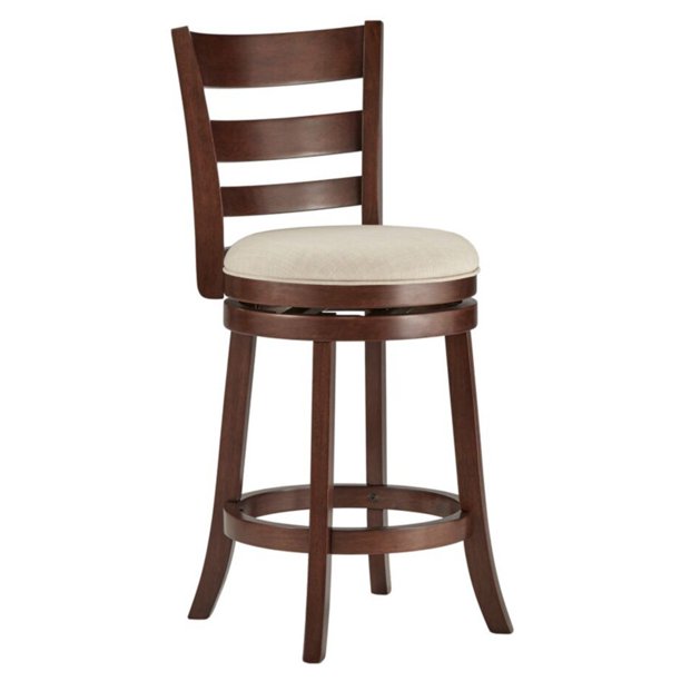Weston Home Edmond Collection 24H in. Swivel Counter Height Stool - Ladder Back Design - Walmart 
