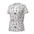 thumbnail image 3 of Wukai Cute Cat Casual V-Neck Graphic Tees for Women: Lightweight and Breathable Summer Tops with Stylish Design-X-Large, 3 of 8