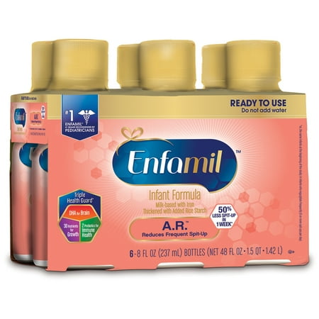 Enfamil A.R. baby formula - 8 fl oz Plastic Bottles - 6ct, Pack of 4