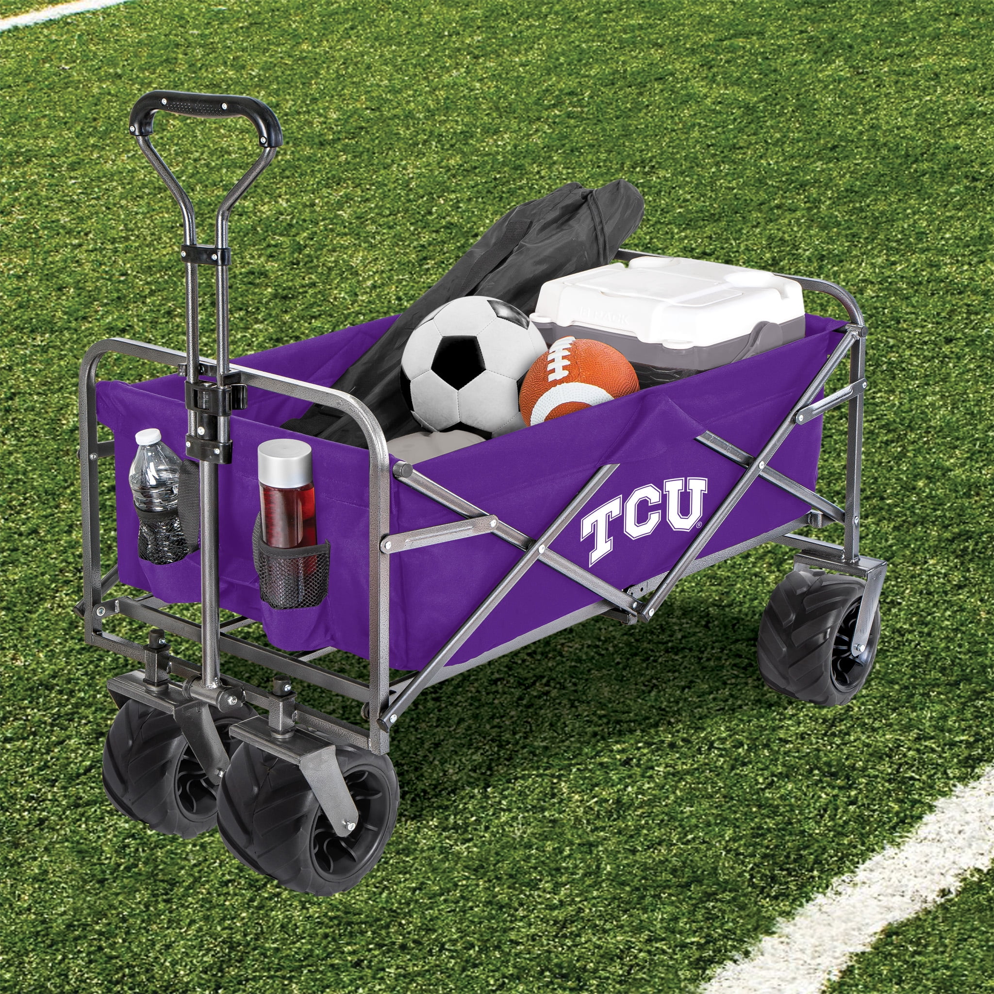 Smart Design Collegiate Heavy Duty Sports Wagon- Tcu Horned Frogs