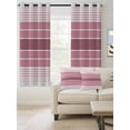thumbnail image 2 of Fsddascl Pink Ombre Stripe Blackout Curtains for Bedroom/Living Room, Thermal Insulated Kitchen Curtains, Farmhouse Striped Gradient Grommet Darkening Window Treatment Drapes 52"x90"x2, 2 of 8