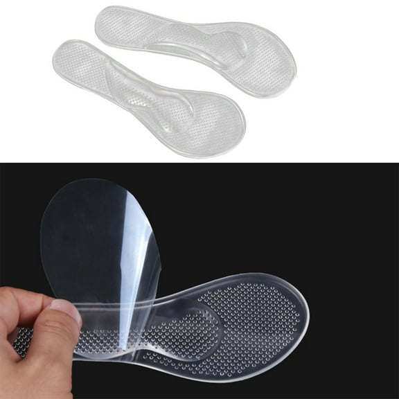 FRCOLOR Women Gel Shoe Pad Silicone Arch Support Insoles for High Heels and Sandals Transparent 1 Pair