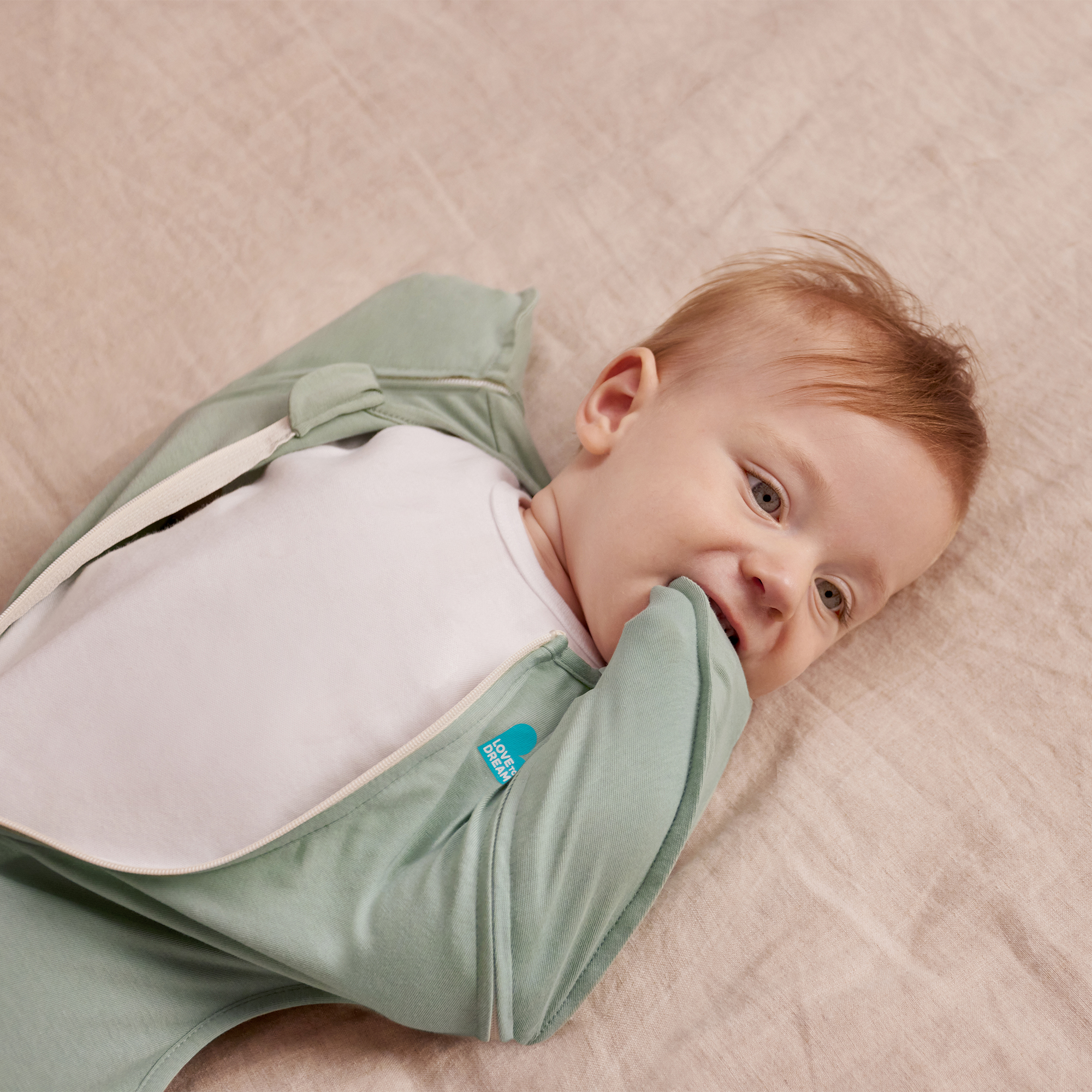 Love to Dream Swaddle UP Transition Baby Sleep Bag Lite 0.2 TOG, Zip-Off Wings, Medium 13-19 lbs, Olive