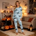 thumbnail image 2 of Xijirk Women Halloween Pajama Set Long Sleeve Crew Neck Top with Jogger Pants Assorted Halloween Element Print Loungewear for Sleepwear and Holiday Party,Multicolour4,3XL, 2 of 4