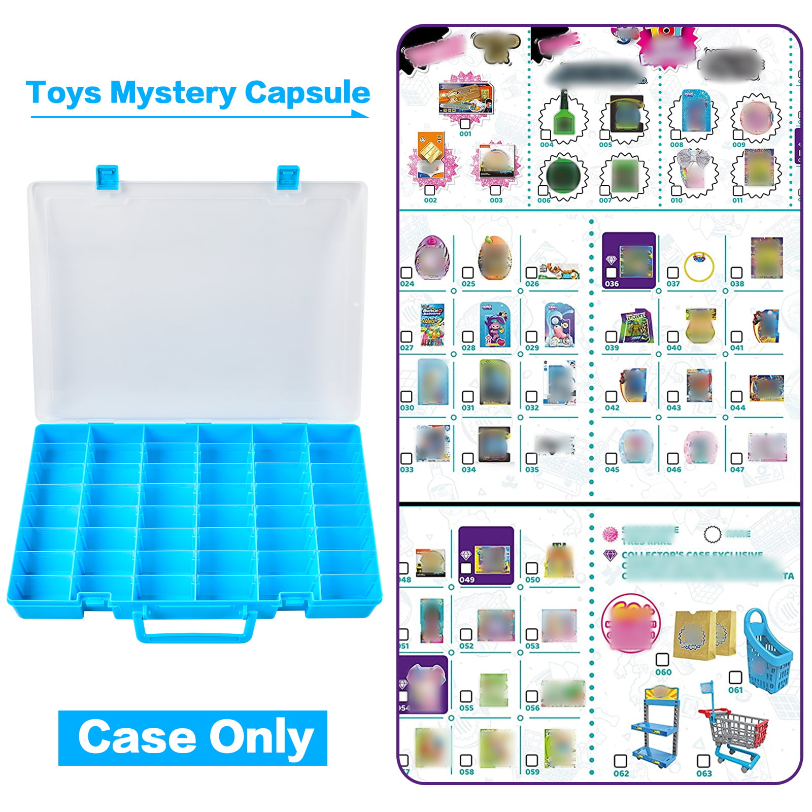Case for Mini Brands Toys Series 1 2 3 Mystery Capsule Real Miniature  Collectible Kit, Storage Organizer Holder for Mini Mart Collection (Box  Only) Blue 