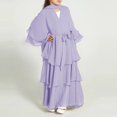 thumbnail image 2 of XQYLOS Girls Chiffon Abaya Dress Set with Cardigan & Belt, Elegant Muslim Prayer Dress for Parties, Modest Hijab Outfit with Lace Detailing for Special Occasions & Ceremonies, 2 of 9