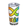 thumbnail image 2 of Juego de tres piezas de taza térmica portátil de acero inoxidable con pajita y aislamiento de 20 oz para el mes de concientización sobre el autismo, 2 of 7