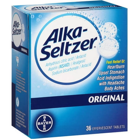 Alka-Seltzer Original Antacid & Pain Relief, 36 (Best Med For Stomach Pain)