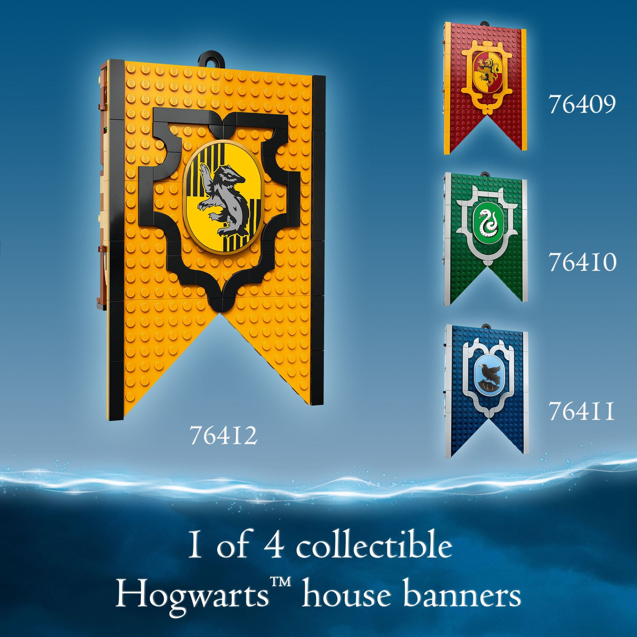 LEGO Harry Potter Hufflepuff House Banner 76412 - Hogwarts Castle Common Room Toy or Wall Decoration, Set with 3 Minifigures and Mandrake, Collectible Travel Toys, Great Gift for Boys, Girls, or Kids