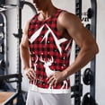 thumbnail image 5 of Daiia Christmas Buffalo Plaid Printed Men's Quick Dry Fit Muscle Tank Top Slim-Fit Tank Workout Tank Top Lightweight Sports Tank Top-4X-Large, 5 of 7