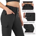 thumbnail image 4 of Hiauspor Womens Cargo Hiking Outdoor pants with 4 Zipper Pockets Qucik Dry Black XXL, 4 of 6