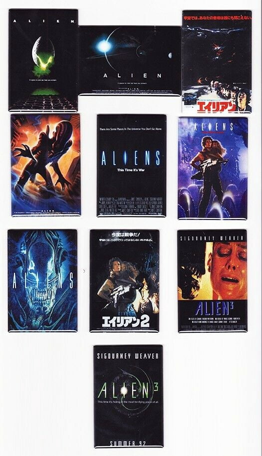 Kitchen & Dining Alien Trilogy Movie Poster Fridge Magnet Set Home ...