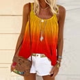 thumbnail image 2 of JGGSPWM Womens Pleated Flowy Ombre Top and Tank Tops Fashion Basic Casual Comfy Vest Tees Crewneck Sleeveless Camisoles Orange XXL, 2 of 5