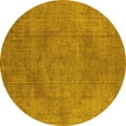 thumbnail image 1 of Ahgly Company Machine Washable Indoor Round Oriental Yellow Industrial Area Rugs, 4' Round, 1 of 4